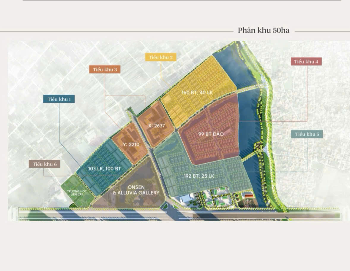 Quy hoạch phân khu 50ha dự án Alluvia City Văn Giang Hưng Yên